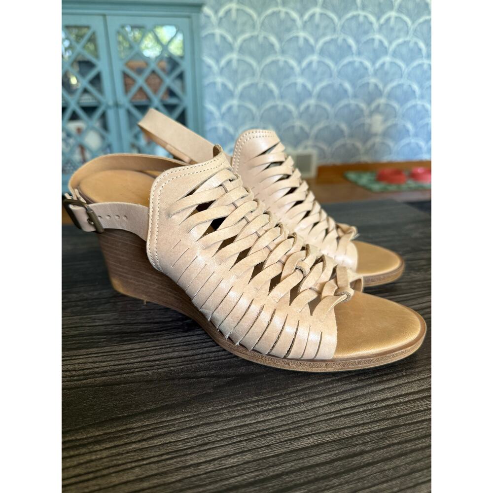 Mila Paola Made in Italy Tan Leather Wedges Sz. 9.5
